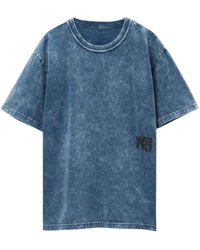 Alexander Wang Puff T-Shirt mit Logo-Applikation - Blau