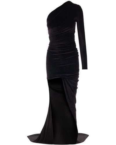 Balenciaga One-shoulder Asymmetric Maxi Dress - Black