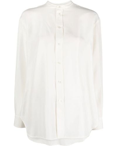 Polo Ralph Lauren Chemise en soie à col montant - Blanc