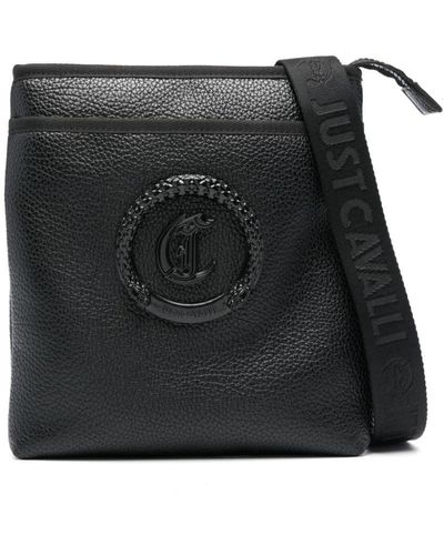 Just Cavalli Appliqué-logo Grained Bag - Black