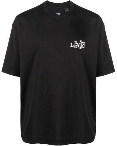 Levi's Logo-print Cotton-blend T-shirt - Black