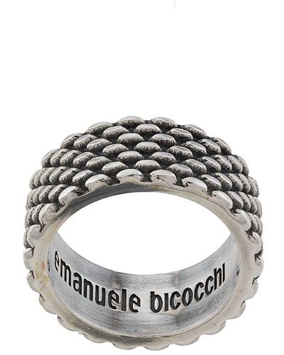 Emanuele Bicocchi Bague à design gravé - Métallisé