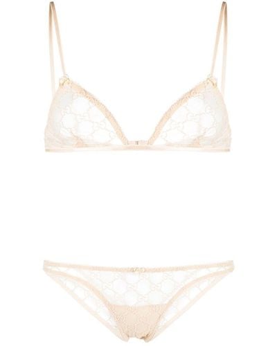 Gucci Ensemble de lingerie à motif GG en jacquard - Neutre