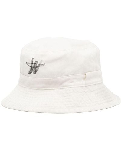 we11done Logo-print Bucket Hat - White