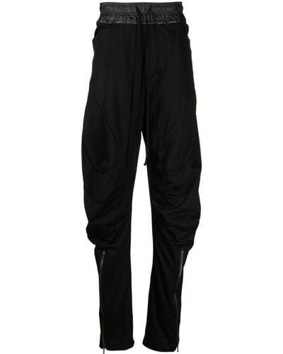 Julius Pantalon de jogging en coton à empiècements - Noir