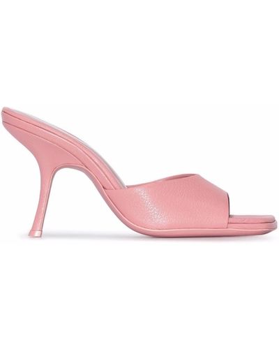 BY FAR Mora 90mm Leather Mules - Pink