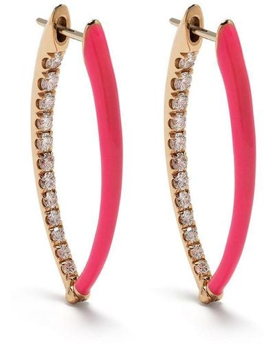 Melissa Kaye 18kt Rose Gold Medium Cristina Diamond Earrings - Metallic