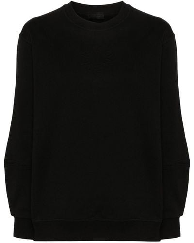 Moncler Katoenen Sweater Met Logo-reliëf - Zwart