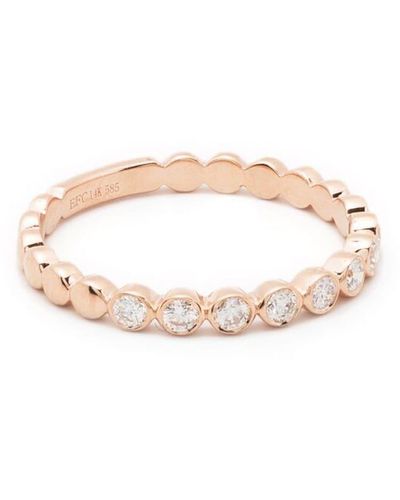 EF Collection 14kt Rose Gold Diamond Stack Ring - Pink