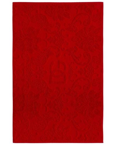 Dolce & Gabbana Tapis de bain à logo en jacquard - Rouge