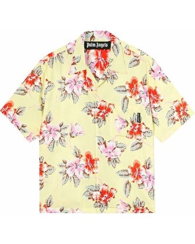 Palm Angels Hibiscus Floral Print Bowling Shirt - Multicolour