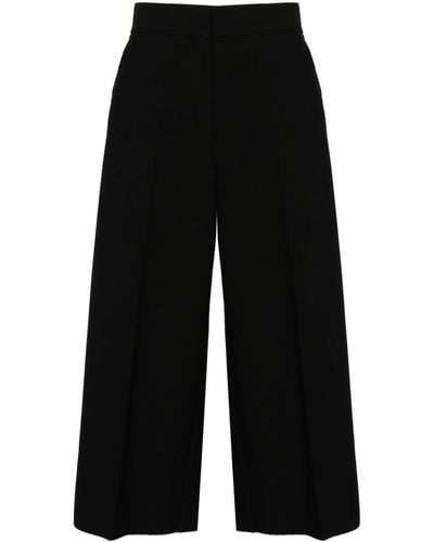MSGM Wide-leg Cropped Trousers - Black
