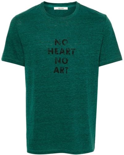 Zadig & Voltaire Tommy Slogan-print T-shirt - Green