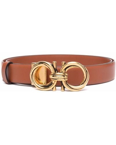 Ferragamo Logo-embellished Leather Belt - Brown