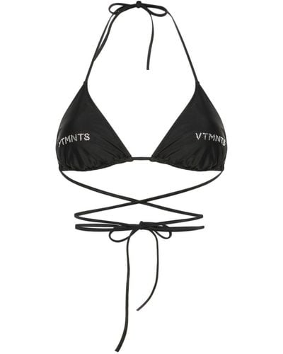 VTMNTS Rhinestone-embellished Bikini Top - Black