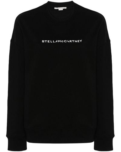 Stella McCartney Sweat en coton à logo imprimé - Noir