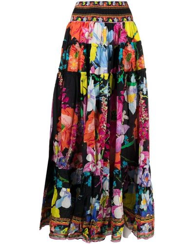 Camilla Floral-print Tiered Skirt