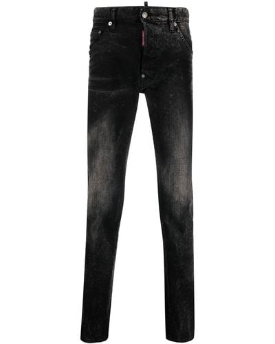 DSquared² Distressed Skinny-cut Jeans - Black