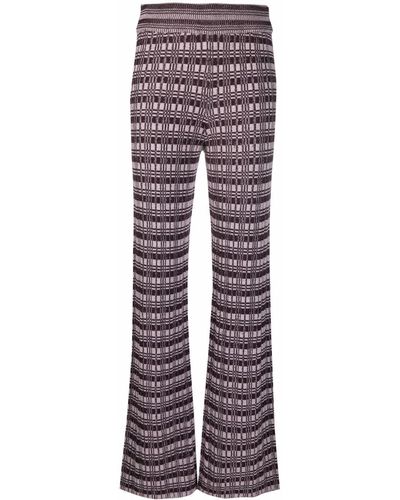 CORDOVA Embroidered Flared Trousers - Pink
