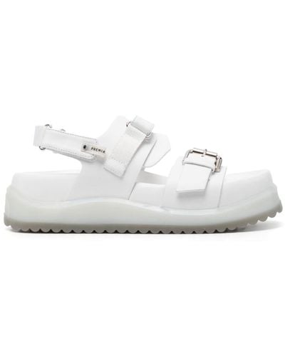 Premiata Buckle-detail Leather Sandals - White