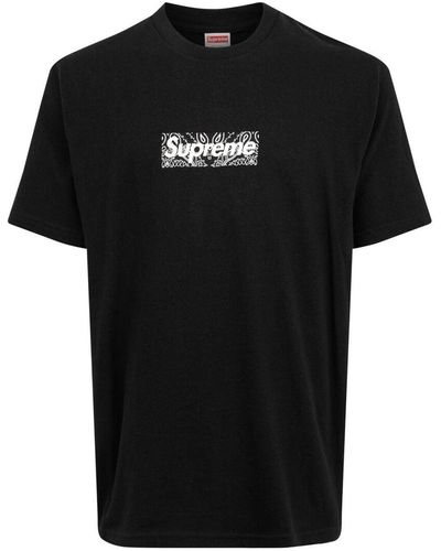 Supreme T-shirt à logo box bandana - Noir