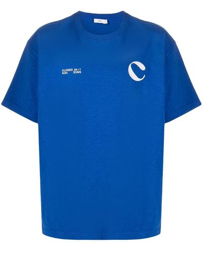 Closed Camiseta con logo estampado - Azul