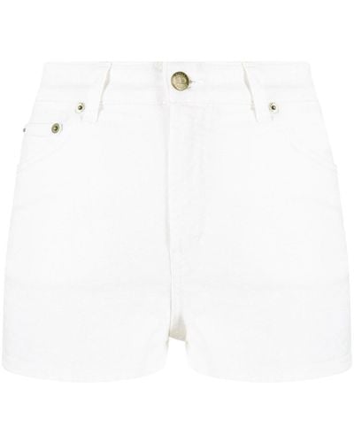 Twin Set Short en jean à logo brodé - Blanc