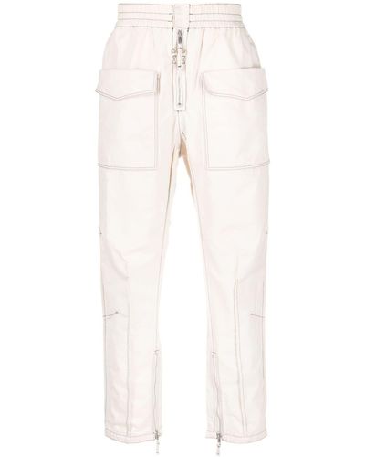 Isabel Marant Contrast-stitching Cotton Cargo Pants - White