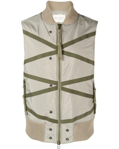 Greg Lauren Army Strap-detailing Vest - Grey