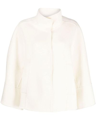 Paltò Wool-blend Wide-sleeve Jacket - White