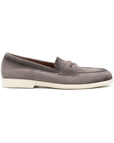 Santoni Distressed Suede Loafers - Gray