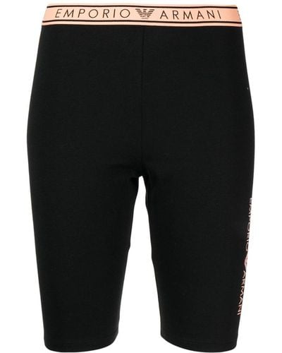 Emporio Armani Pantalones cortos con logo estampado - Negro