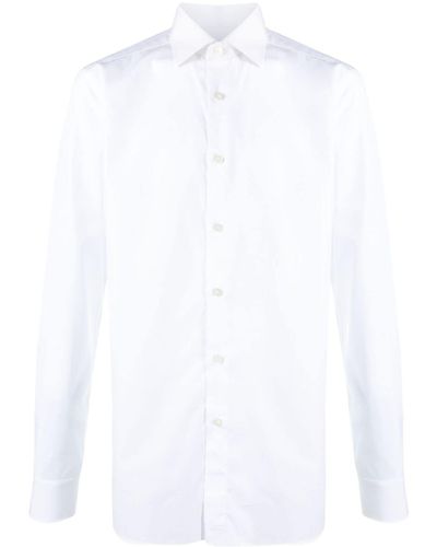 Xacus Spread-collar Cotton Shirt - White
