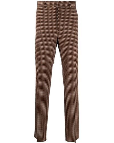 Valentino Garavani Pantalon de costume à imprimé Ministud - Marron