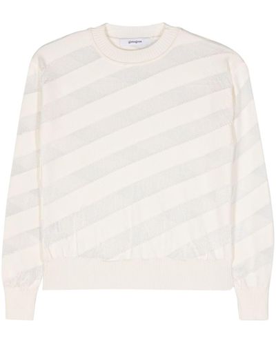 GIMAGUAS Gestreifter Zebara Pullover - Weiß