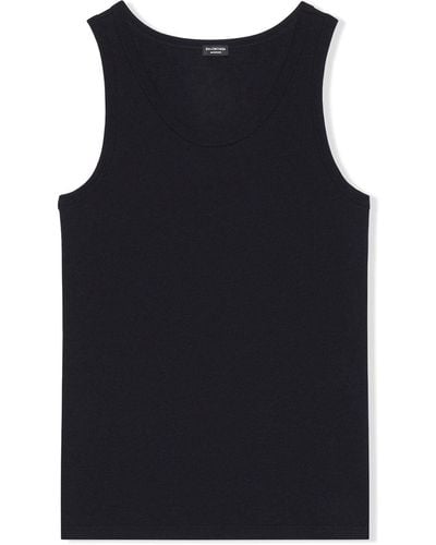 Balenciaga Camiseta sin mangas de tejido jersey - Negro