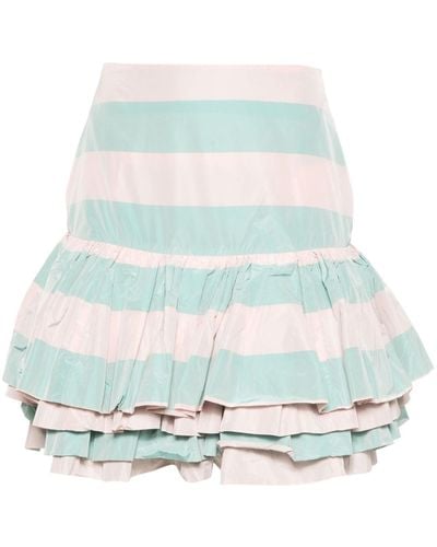 ODEEH Striped Taffeta Mini Skirt - ブルー