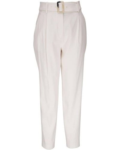 Veronica Beard Belted Tapered Trousers - White