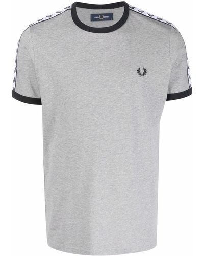 Fred Perry Embroidered Logo Cotton T-shirt - Grey