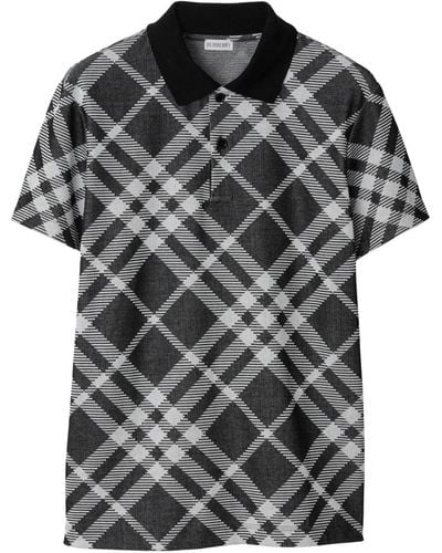 Burberry Vintage Check Cotton Polo Shirt - Black