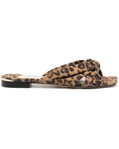 Jimmy Choo Avenue Leopard-print Sandals - Brown