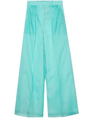 Max Mara Wide-leg Silk Trousers - Blue