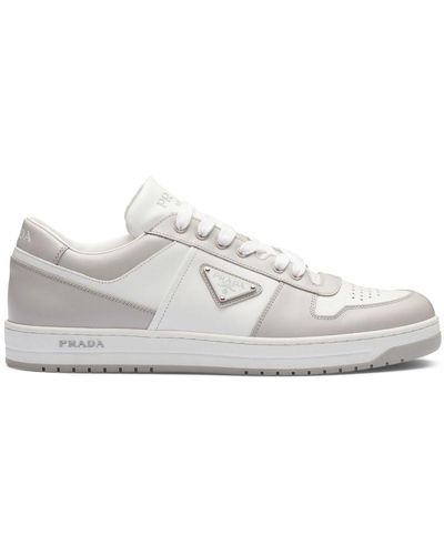 Prada Downtown Logo Leather Low-top Trainers - White