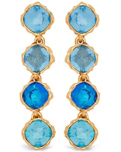 Oscar de la Renta Classic Crystal-embellished Earrings - Blue