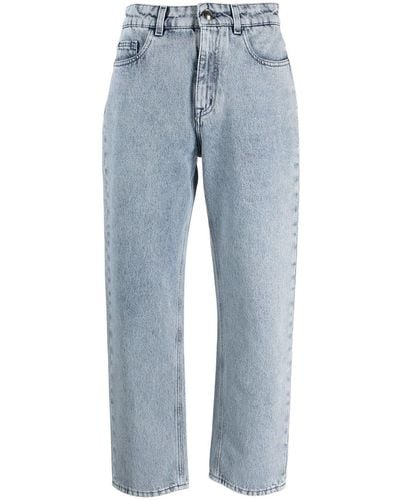Moorer Phoebe High-rise Cropped Jeans - Blue
