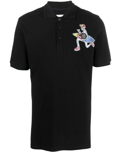 Philipp Plein Polo con motivo gráfico - Negro