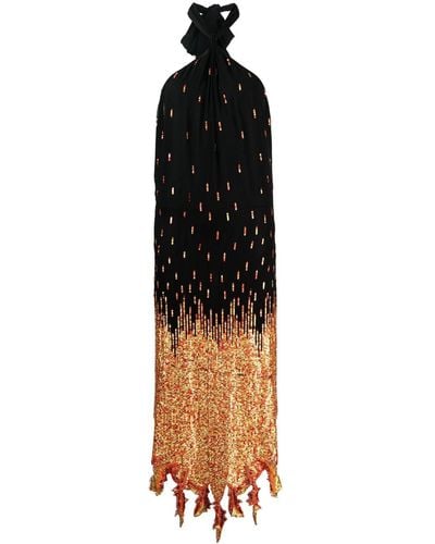 GIUSEPPE DI MORABITO Halterneck Embroidered Dress - Black