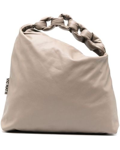 Vic Matié Chain-strap Leather Shoulder Bag - Natural