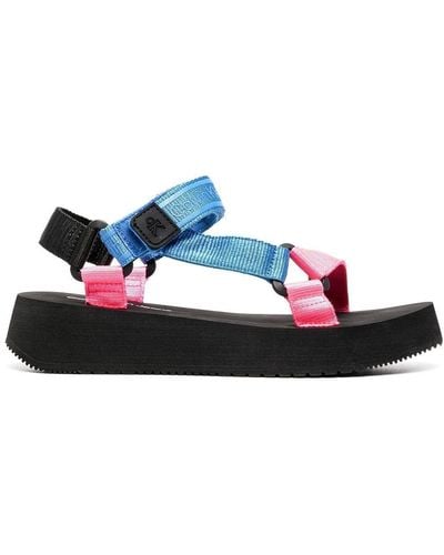 Calvin Klein Logo Touch-strap Sandals - Blue