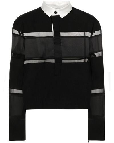 Sacai Suiting Bonding Polo Shirt - Black